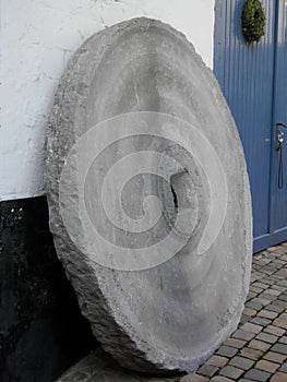 Large round millstone
