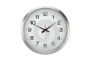 Large round office wall clock isolated