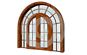 Large rounded wooden door