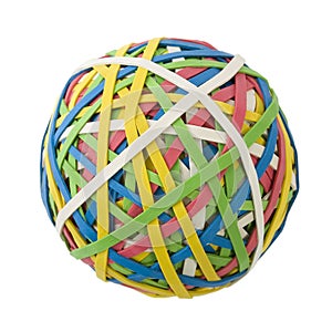 Large Rubberband Ball Over White photo