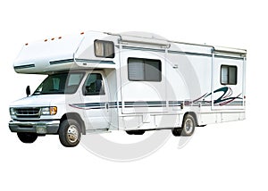 Large RV Isolated on White