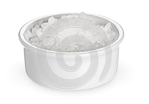 Large salt in a saltcellar isolated on a white