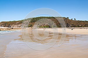 Large sandy beach in the town of