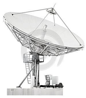 Large satellite dish parabolic antenna designed for transatlantic communication