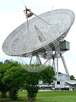 Large satellite dish for telecommunications and broadcasting in Thailand