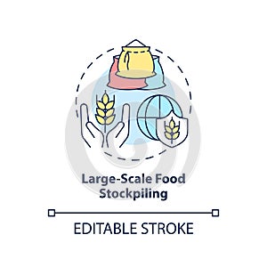 Large scale food stockpiling concept icon
