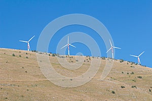 Large scale wind farm in mountainous area of Italian Abruzzo