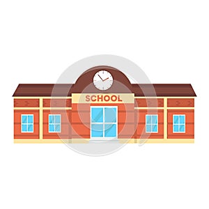 large school building illustration in flat design