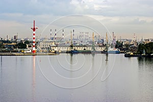 Large sea port city view, industry landscaspe...