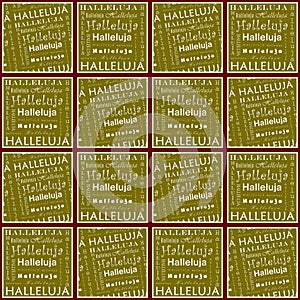 Large seamless halleluja patchwork with red crosses