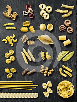 Large selection of pasta types