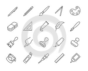 Large set of drawing and art icons