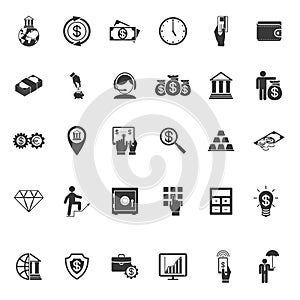 Large set of money banking and finance icons