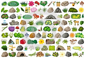 Large set of nature objects