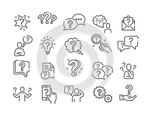 Large set of question, query or confusion icons