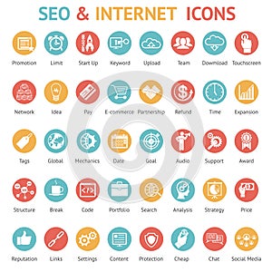 Large set of SEO and internet icons