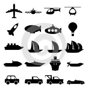 Large set of transportation icons