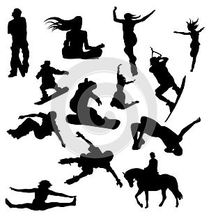 A large set of vector silhouettes - Sports