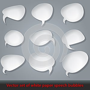 Large set of white speech bubbles