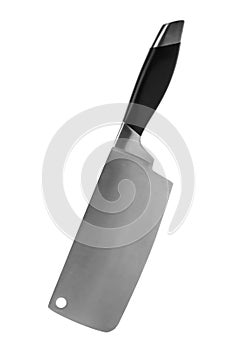 Large sharp cleaver knife with black handle