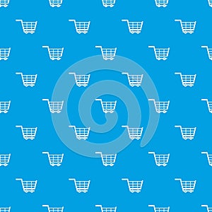 Large shopping trolley pattern seamless blue