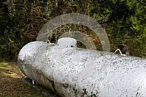 Large Silver Propane Holding Tank