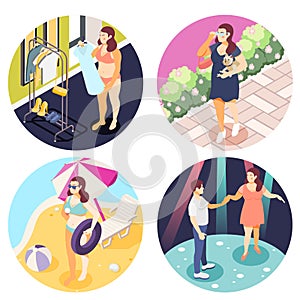 Large Size People Isometric Concept