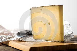 Large slice of Gruyere French Cheese