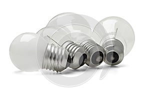 Large and small electric light bulbs