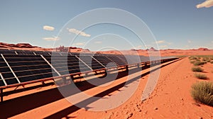 A large solar array in the desert. Generative AI image.