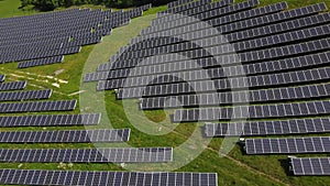 Large solar energy powerplant - aerial view - conceptual video sor energy crisis