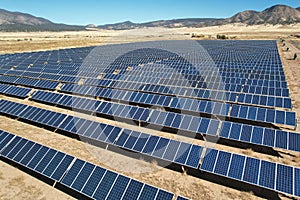 Large Solar Panel Array Generating Power from the Sun in the Desert