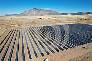 Large Solar Panel Array Generating Power from the Sun in the Desert