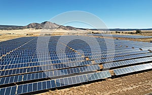 Large Solar Panel Array Generating Power from the Sun in the Desert