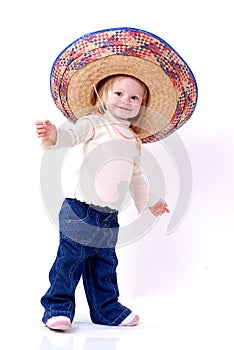 Large Sombrero On Toddler