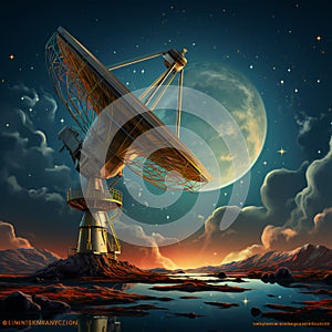 Large space satellite dish, radar