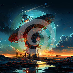 Large space satellite dish, radar