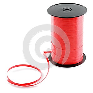 Large spool of red ribbon.