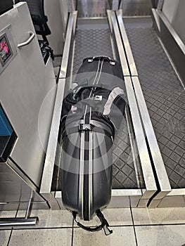 Large sports bag on airport oversized baggage scales