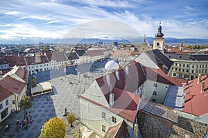 Large Square or Piata Mare in Sibiu, Romania