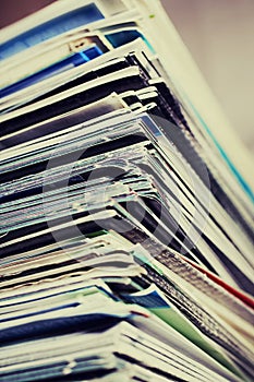 Large stack of magazines