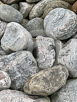 Large stacked rocks on the beach