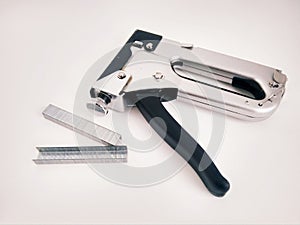 Large stapler and staples for construction work