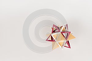 Large star shaped polyhedron dodecahedron made of paper