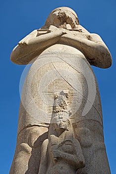 Large statue of Nefertari at Karnak Temple in Luxor