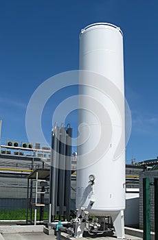 A large steel vessel for the cryogenic and chemical industry, a container for carbon dioxide CO2 and oxygen O2
