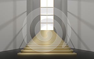 Large steps in the luxury palace, 3d rendering