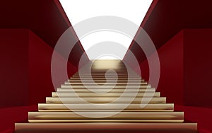 Large steps in the luxury palace, 3d rendering