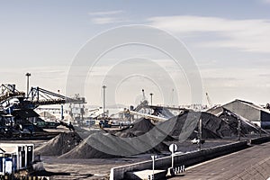 Large Stockpile of Coal in Tarragona Port photo
