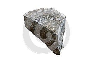 Large Stone Isolate. White Background